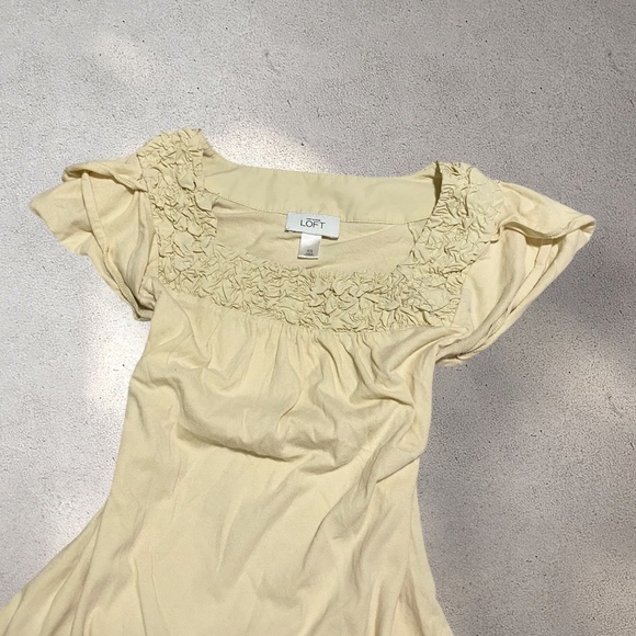 Ann Taylor LOFT Cream Bohemian Peasant Blouse - Picture 2 of 2